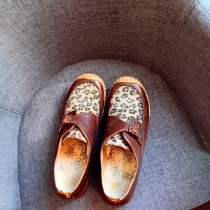 Dr. Martens Leopard Loafers Brown